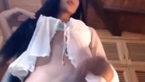 tasty shemale latin chick Strokes Her Shecock